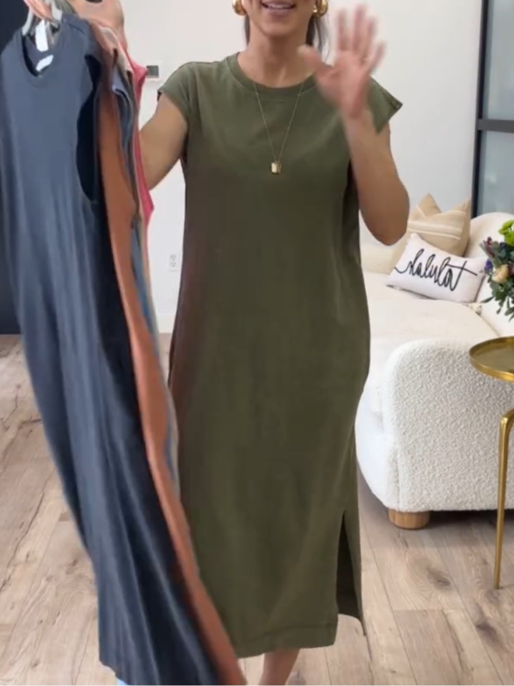 Shop Talulah On-The-Go Olive Green Midi Dress Sz L - NEW!